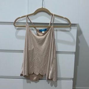 Suede Tank Top Open Back